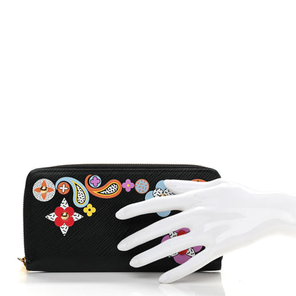 Louis Vuitton Epi Blooming Flowers Zippy Wallet Black 2 of 7