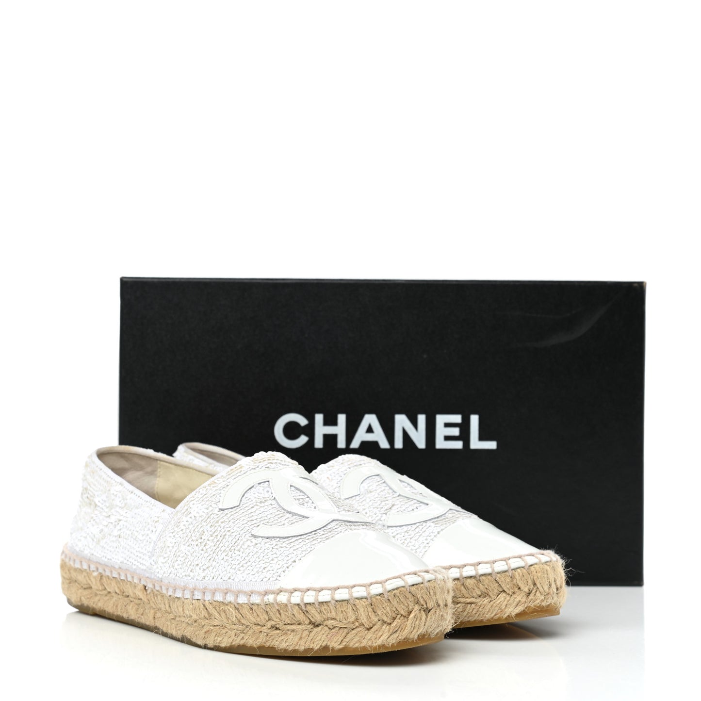 Patent Sequin CC Espadrilles 35 White