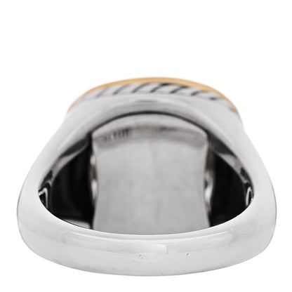 David Yurman Sterling Silver 18K Yellow Gold Lemon Quartz 14mm Albion Statement Ring 57 8 4 of 6