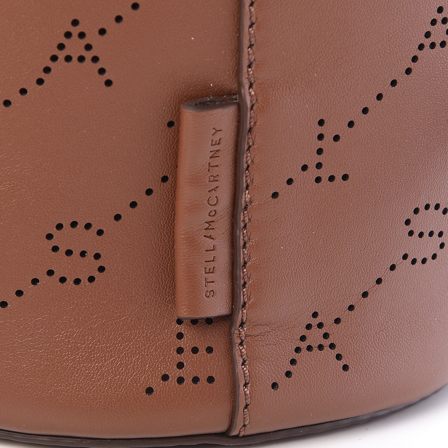Stella McCartney Perforated Eco Alter Nappa Mini Bucket Bag Brown 10 of 15