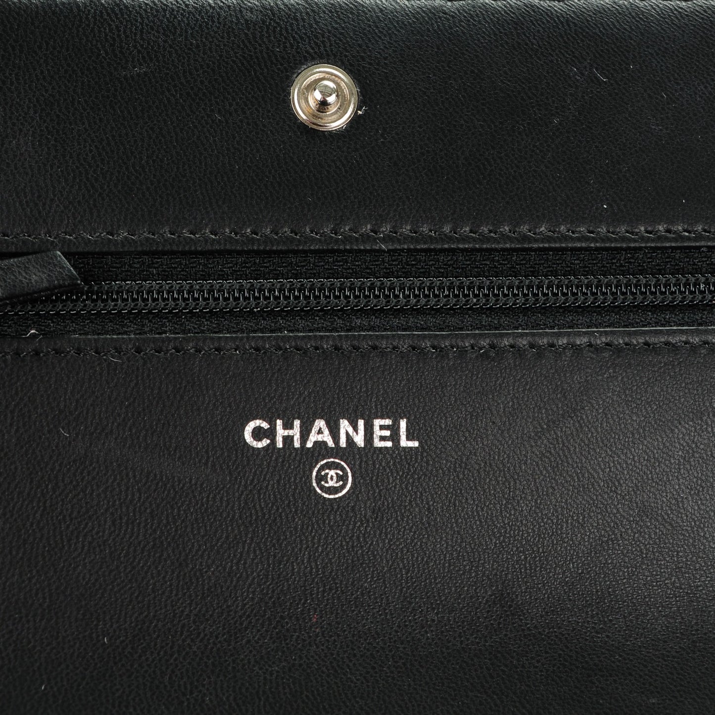 Lambskin Quilted Coco Boy Wallet On Chain WOC Black
