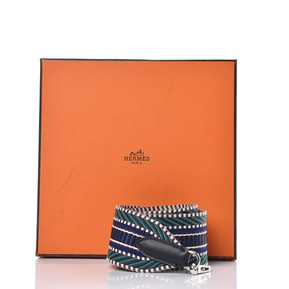 Hermes Toile Swift 50mm Sangle Cavale Shoulder Strap Malachite Bleu Electrique Black 6 of 6