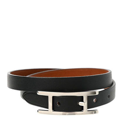 Hermes Swift Behapi Double Tour Bracelet T2 Black Gold 1 of 4