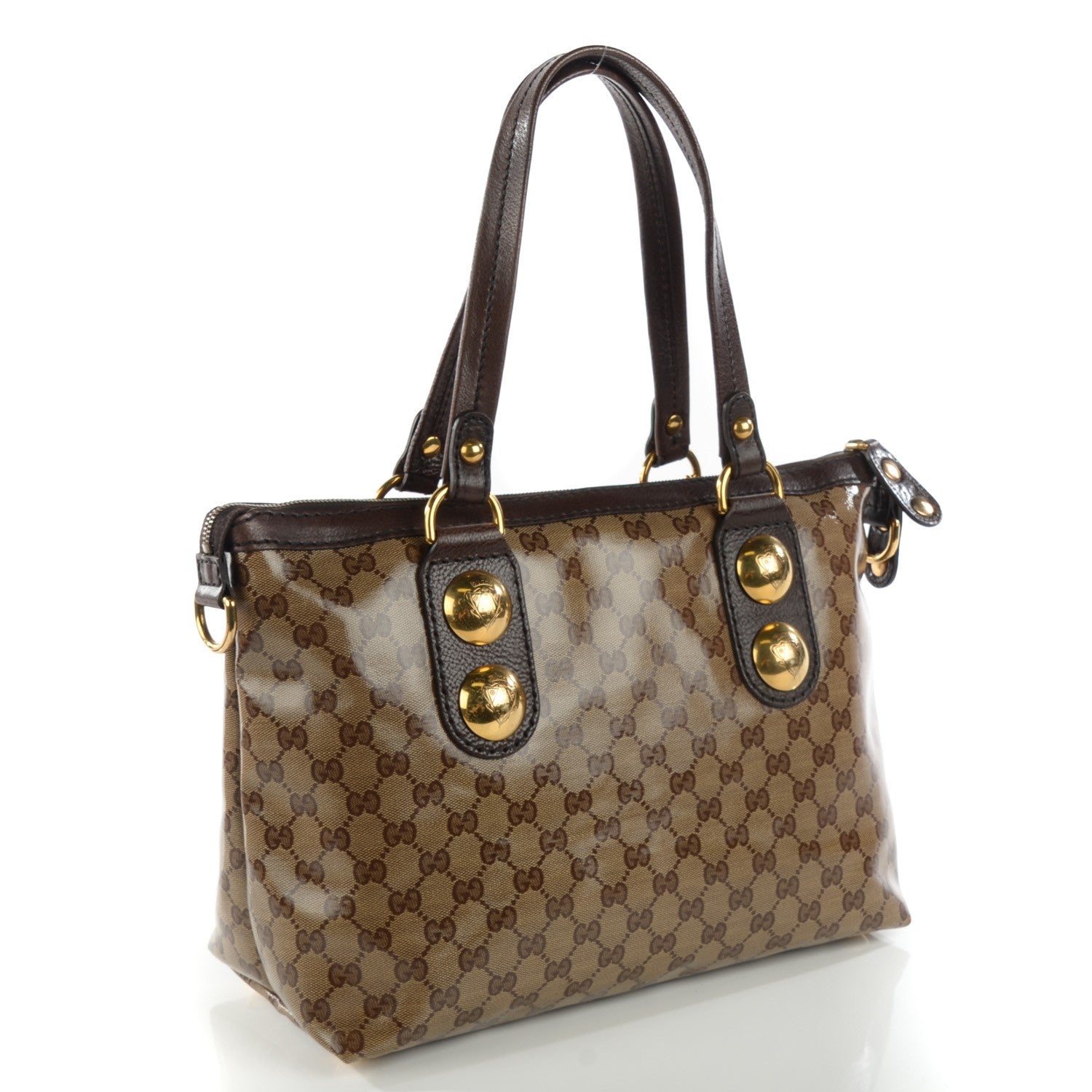 Gucci Crystal Monogram Small Babouska Tote Dark Brown 3 of 7