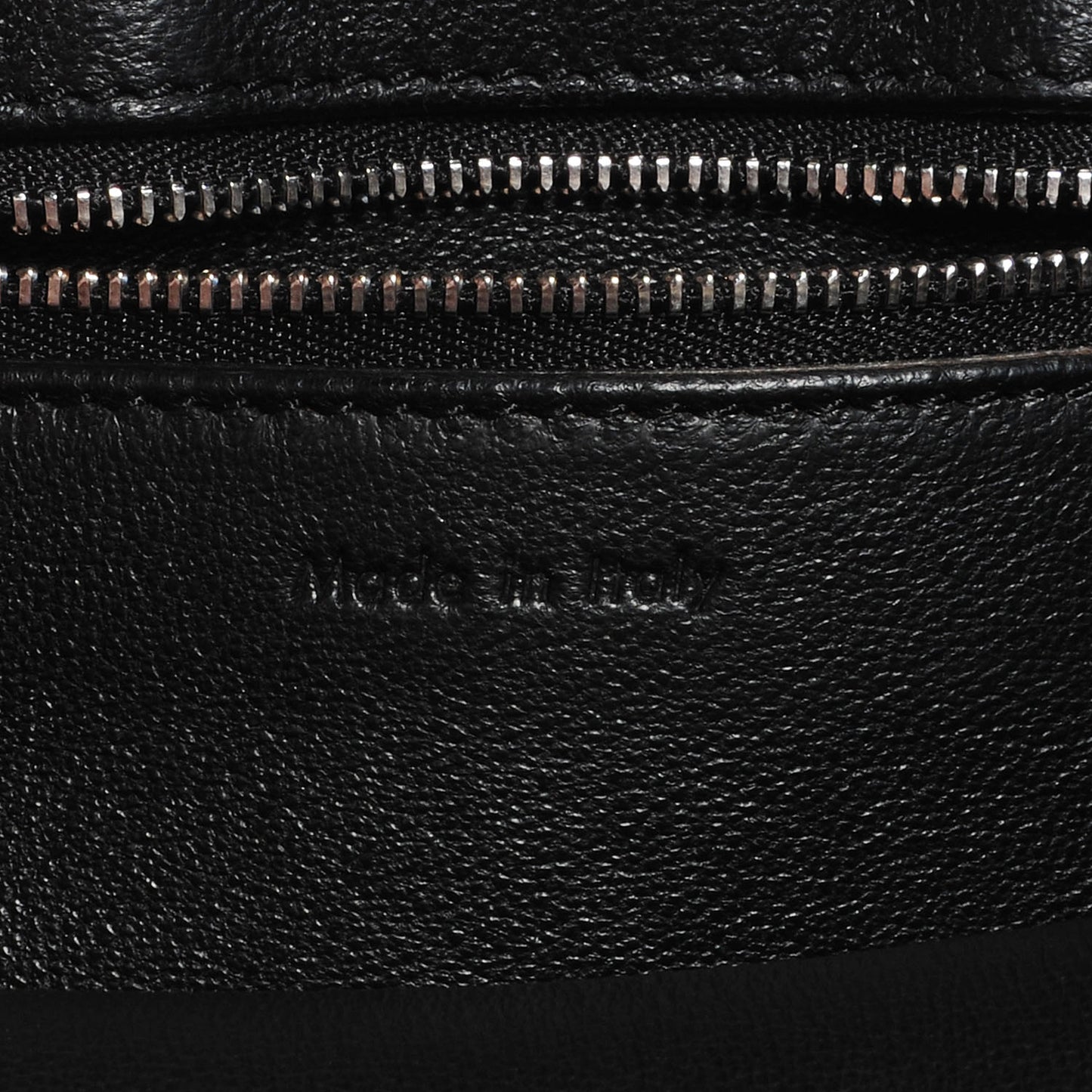 Grained Calfskin Large Bi-Color Edge Shoulder Bag Black Green