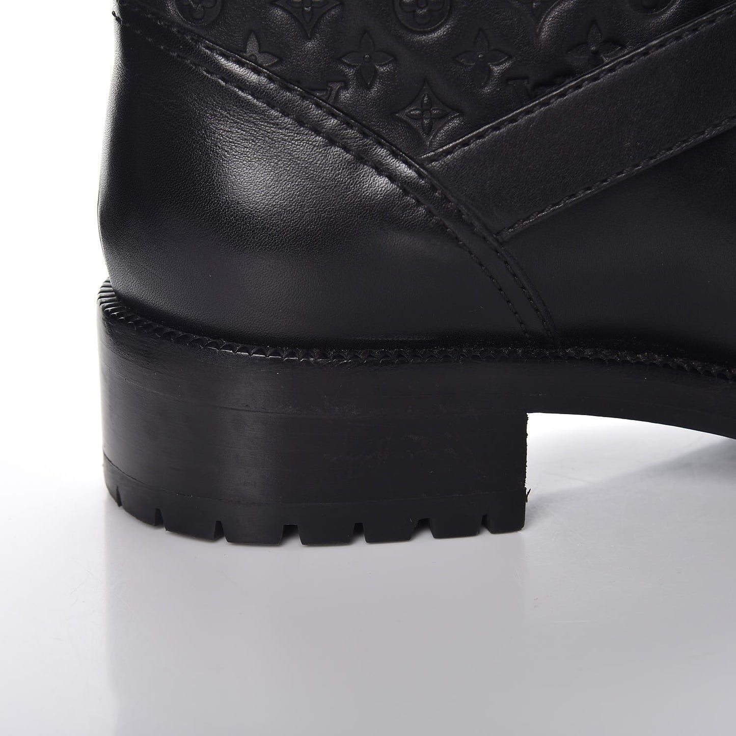 Calfskin Embossed Monogram Rebellion Half Boots 39 Black