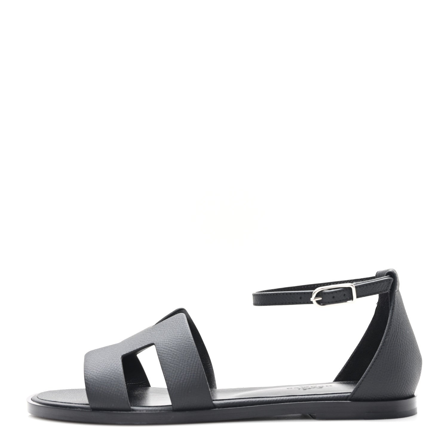 Hermes Epsom Santorini Sandals 38 Black 1 of 10