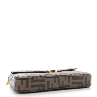 Fendi Vitello Soft F is Fendi Bi-Color FF 1974 Embossed Envelope Wallet On Chain with Pouches Maya Black 5 of 13