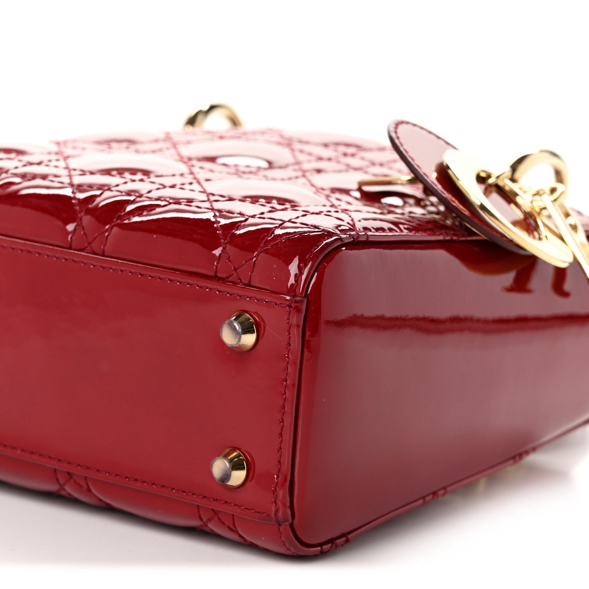 Patent Cannage Mini Lady Dior Red