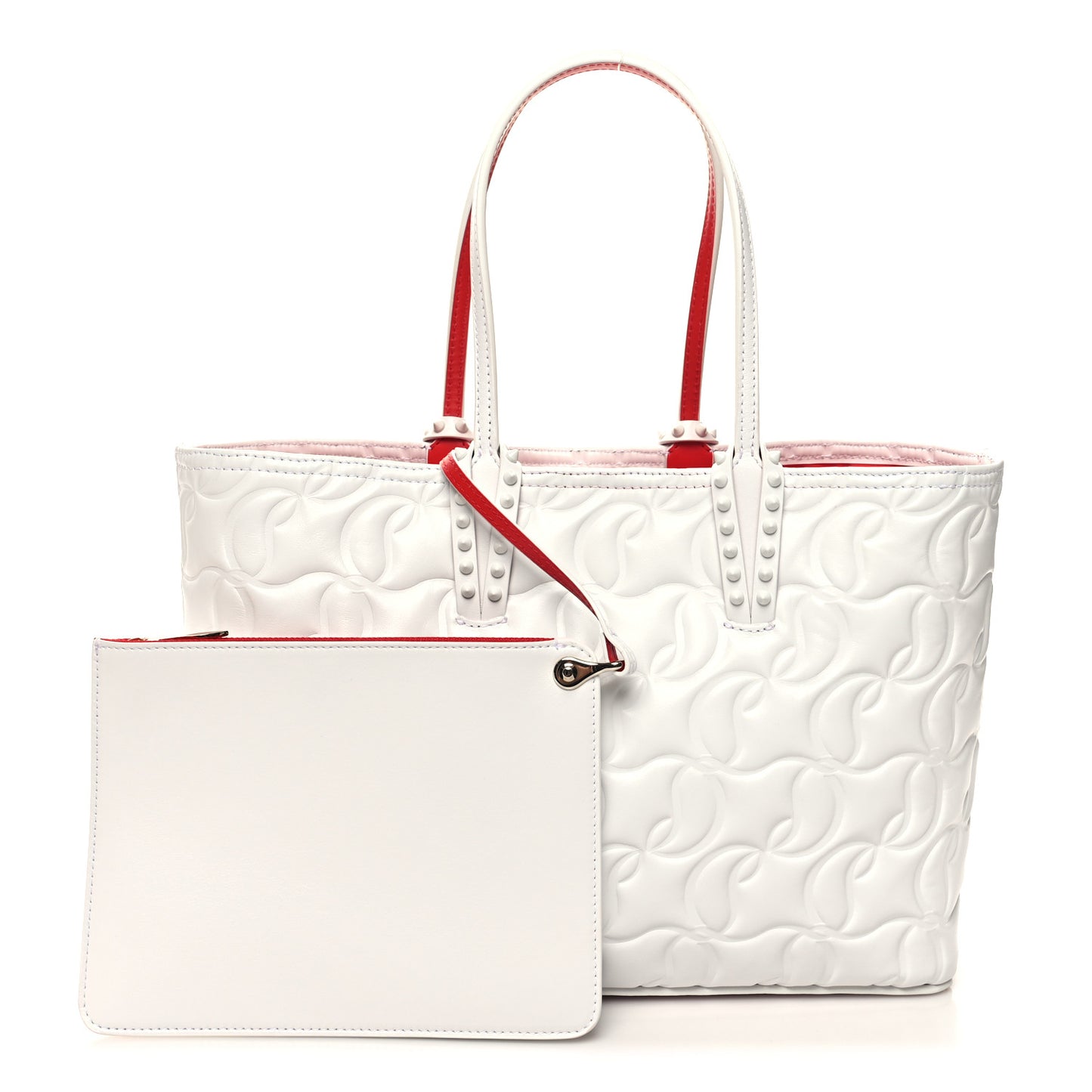 Nappa Embossed Small East West Cabata Tote White