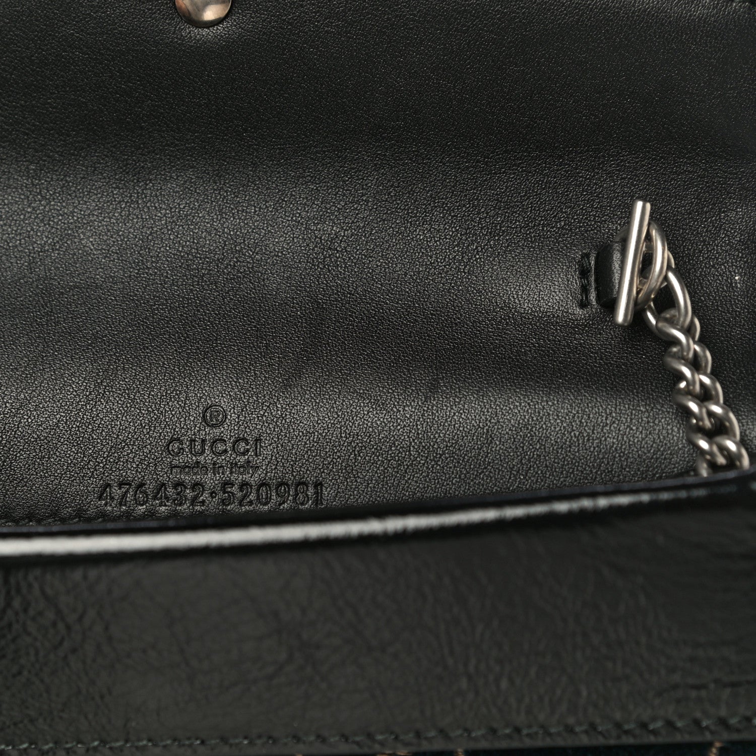 Gucci Velvet GG Monogram Super Mini Dionysus Shoulder Bag Blue Beige Black 10 of 11