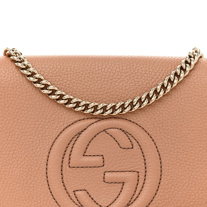 Gucci Pebbled Calfskin Medium Soho Flap Crossbody Camelia 8 of 14