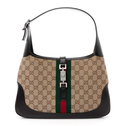 Gucci Monogram Web Jackie O Hobo Dark Brown 1 of 12