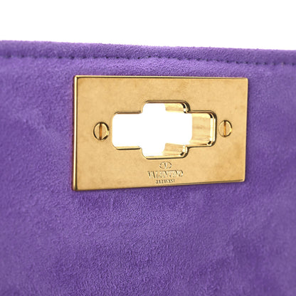 Valentino Garavani Crystal Suede Small Roman Stud Shoulder Bag Light Amethyst Glicine 7 of 10