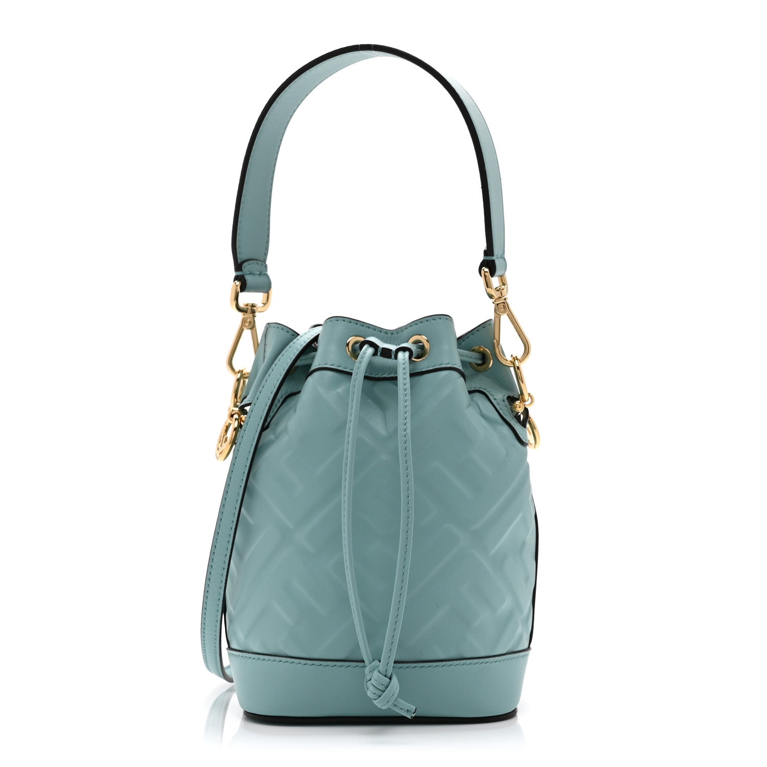 Fendi Vitello Liberty F is Fendi FF 1974 Embossed Mini Mon Tresor Bucket Bag Light Blue 2 of 22
