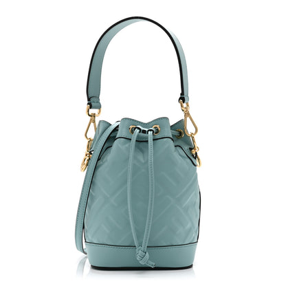 Fendi Vitello Liberty F is Fendi FF 1974 Embossed Mini Mon Tresor Bucket Bag Light Blue 2 of 22
