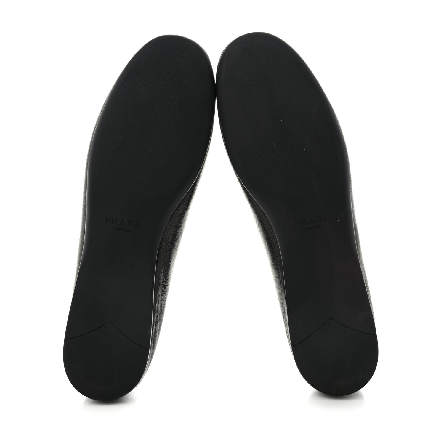 Nappa Metal Triangle Logo Ballet Flats 37.5 Black