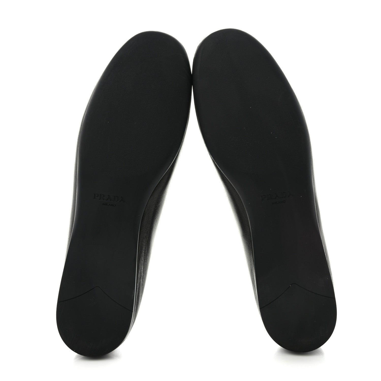 Prada Nappa Metal Triangle Logo Ballet Flats 37.5 Black 5 of 12
