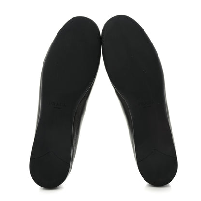 Prada Nappa Metal Triangle Logo Ballet Flats 37.5 Black 5 of 12