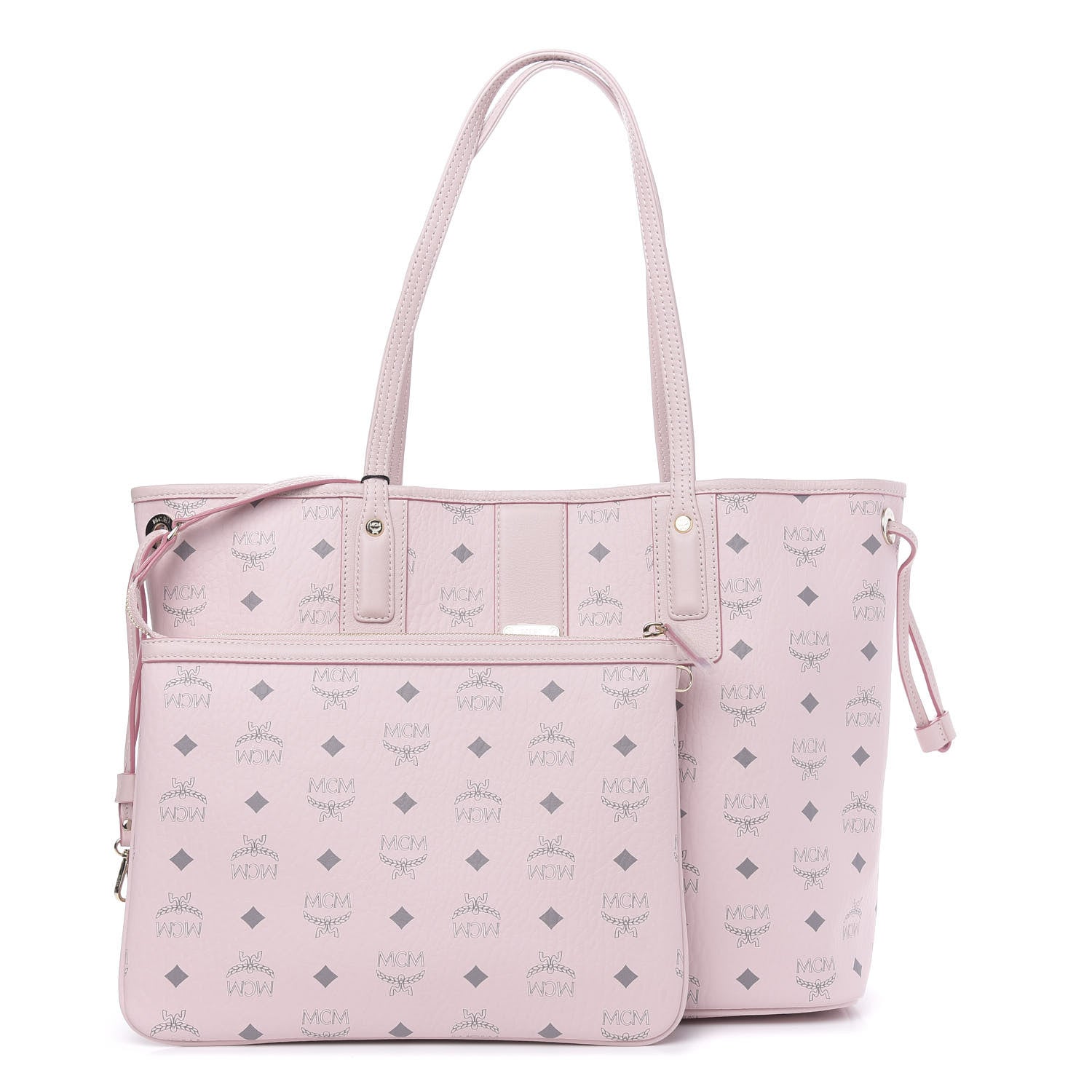 MCM Visetos Medium Liz Reversible Shopper Tote Soft Pink 1 of 13