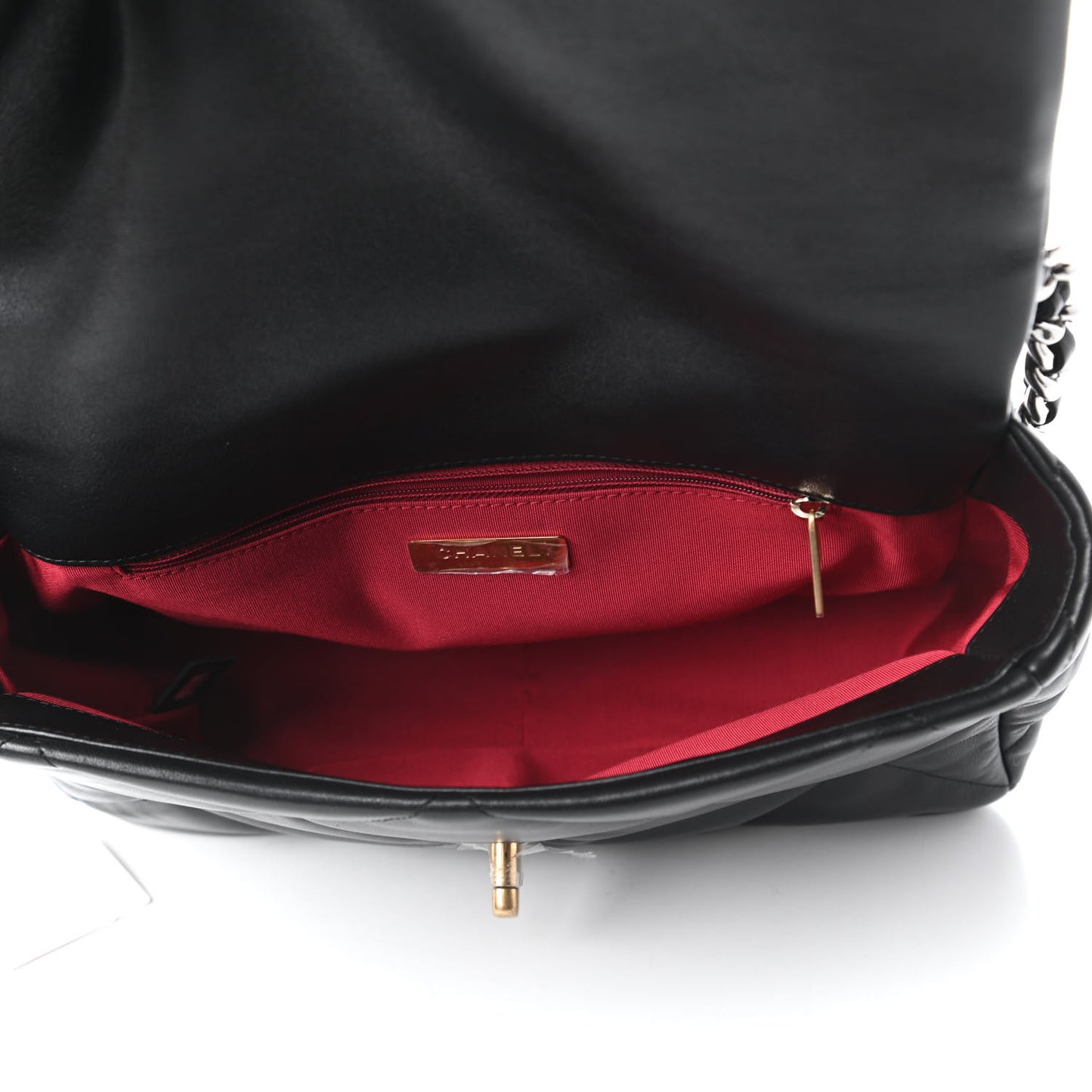 Lambskin Quilted Large Chanel 19 Flap Black