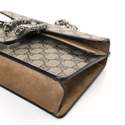 Gucci GG Supreme Monogram Suede Crystal Small Dionysus Shoulder Bag Beige Ebony Taupe 9 of 9