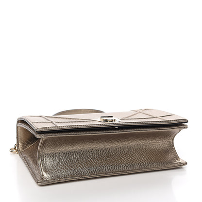Christian Dior Metallic Grained Calfskin Medium Diorama Flap Bag Pale Gold 3 of 11