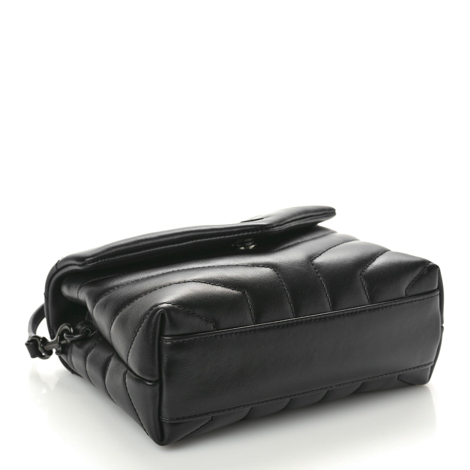 Saint Laurent Calfskin Y Quilted Monogram Monochrome Toy Loulou Crossbody Bag Black 4 of 10