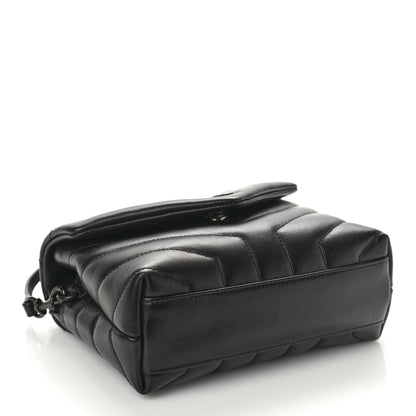 Saint Laurent Calfskin Y Quilted Monogram Monochrome Toy Loulou Crossbody Bag Black 4 of 10