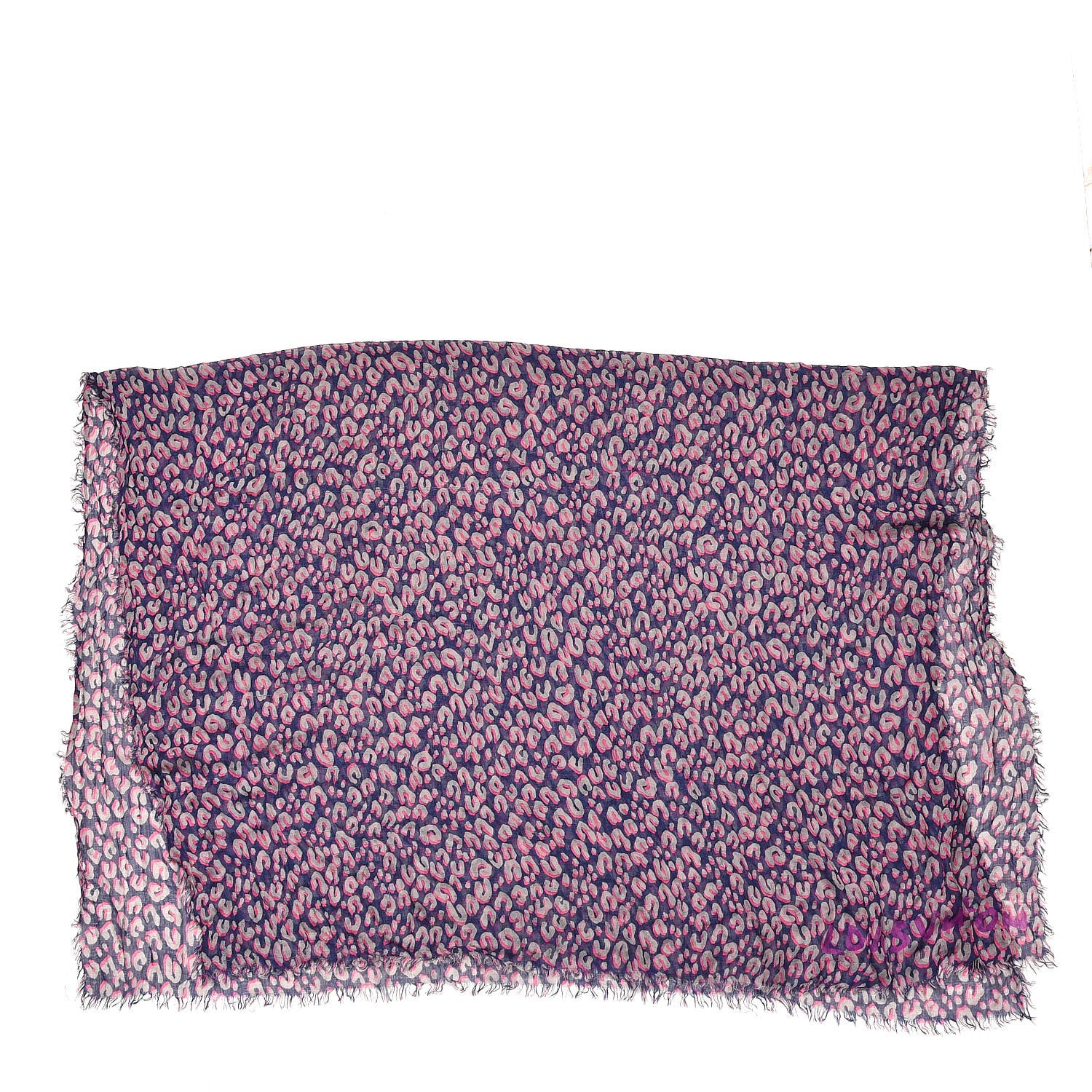 Louis Vuitton Cashmere Silk Leopard Etole Stole Blue Nuit 3 of 4