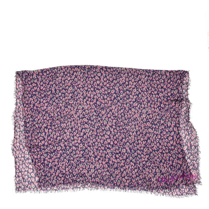 Louis Vuitton Cashmere Silk Leopard Etole Stole Blue Nuit 3 of 4