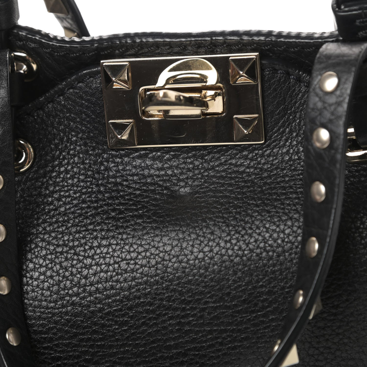 Valentino Garavani Pebbled Calfskin Mini Rockstud Tote Black 10 of 10