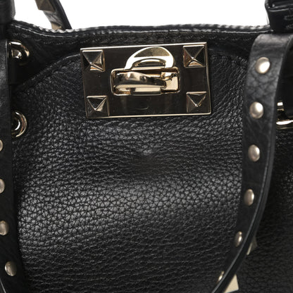 Valentino Garavani Pebbled Calfskin Mini Rockstud Tote Black 10 of 10