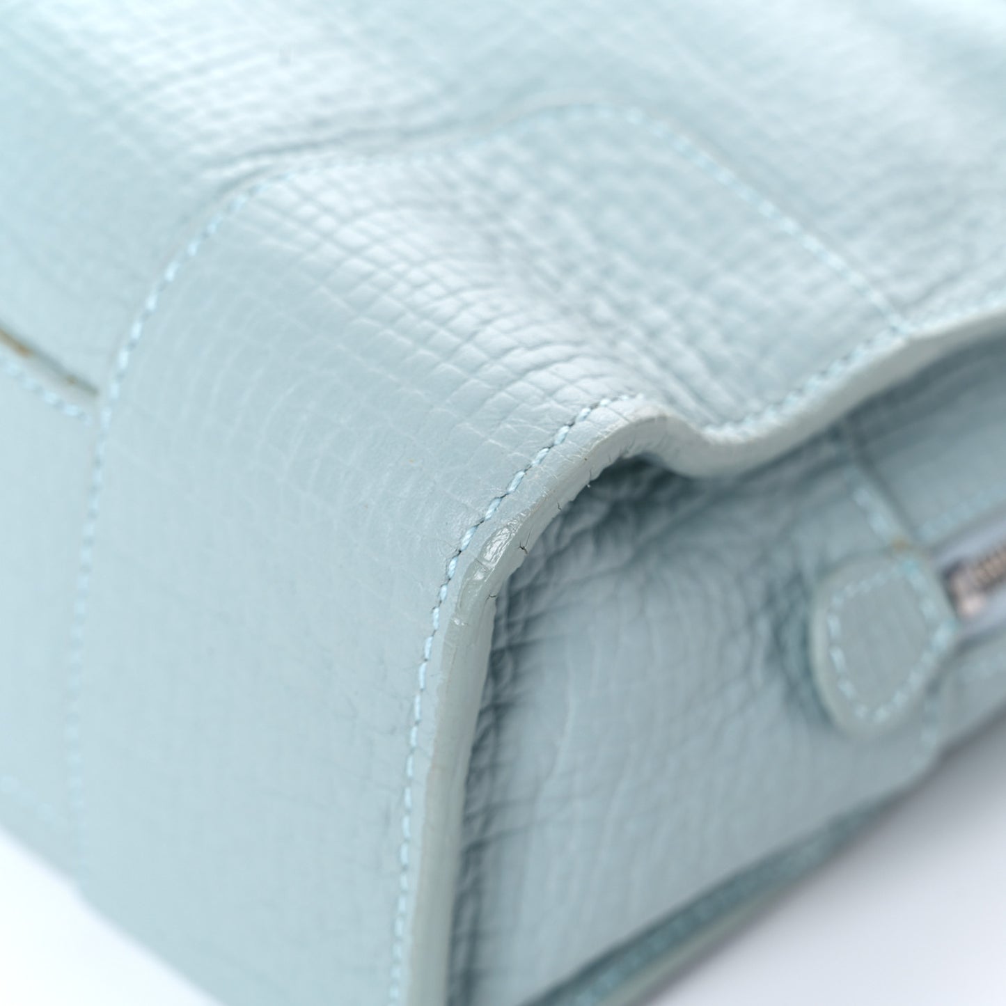 Calfskin Top Handle Bag Light Blue