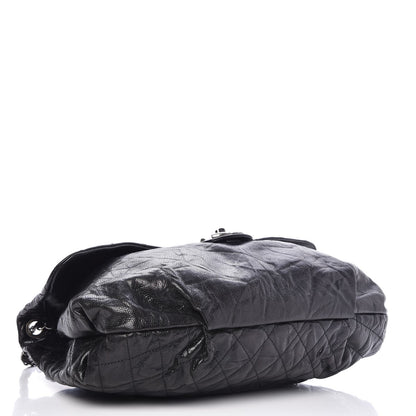 Chanel Crumpled Caviar Quilted Maxi Elastic Flap Black 4 of 7