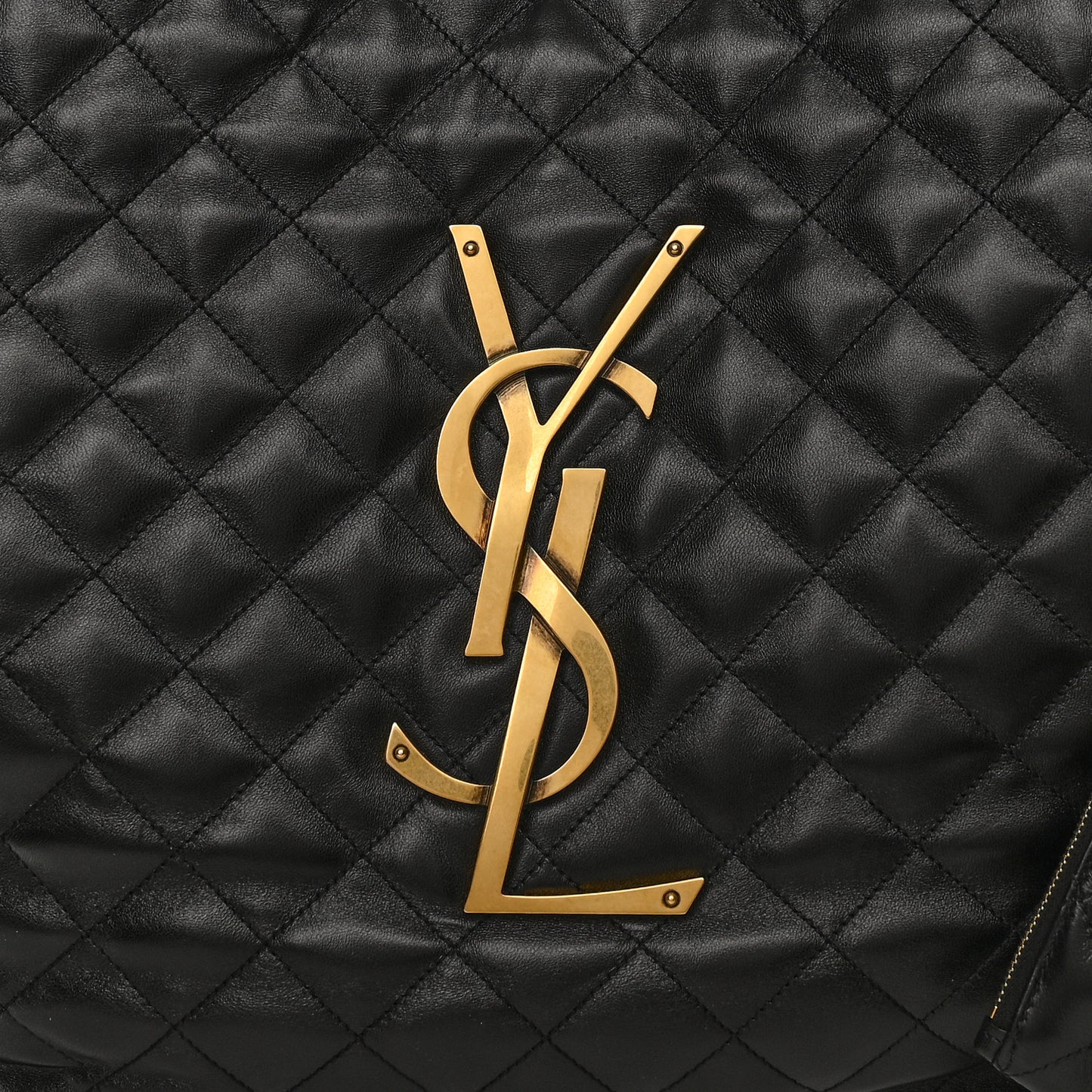 Lambskin Quilted Maxi Icare Shopping Tote Black