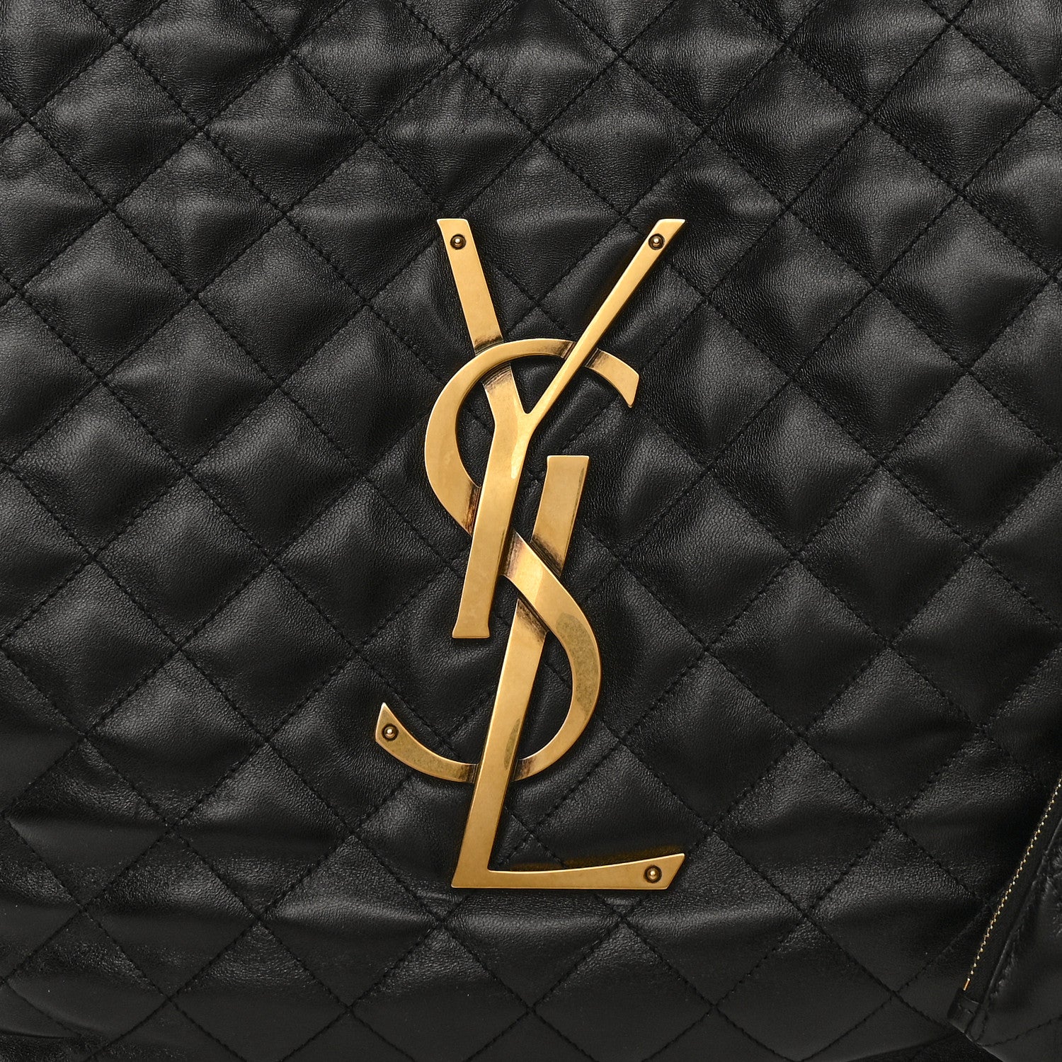 Saint Laurent Lambskin Quilted Maxi Icare Shopping Tote Black 8 of 10
