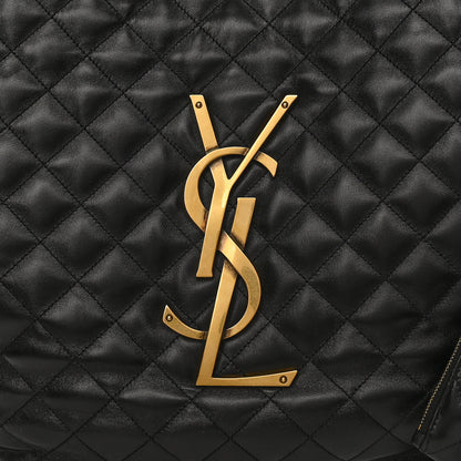 Saint Laurent Lambskin Quilted Maxi Icare Shopping Tote Black 8 of 10