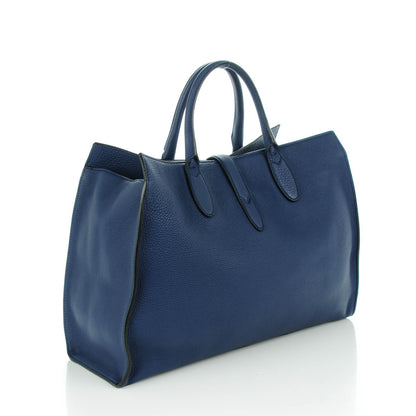 Gucci Soft Calfskin Medium Jackie Top Handle Bag Classic Blue Marine 3 of 7