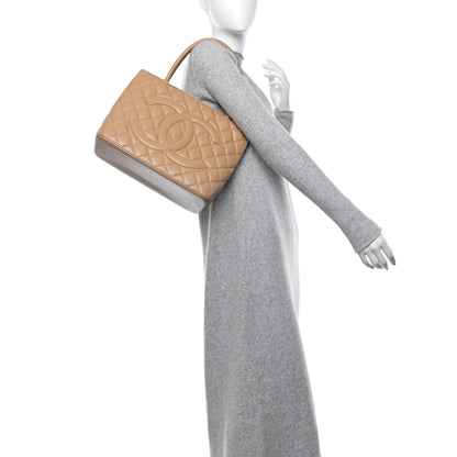 Chanel Caviar Quilted Medallion Tote Beige 2 of 10