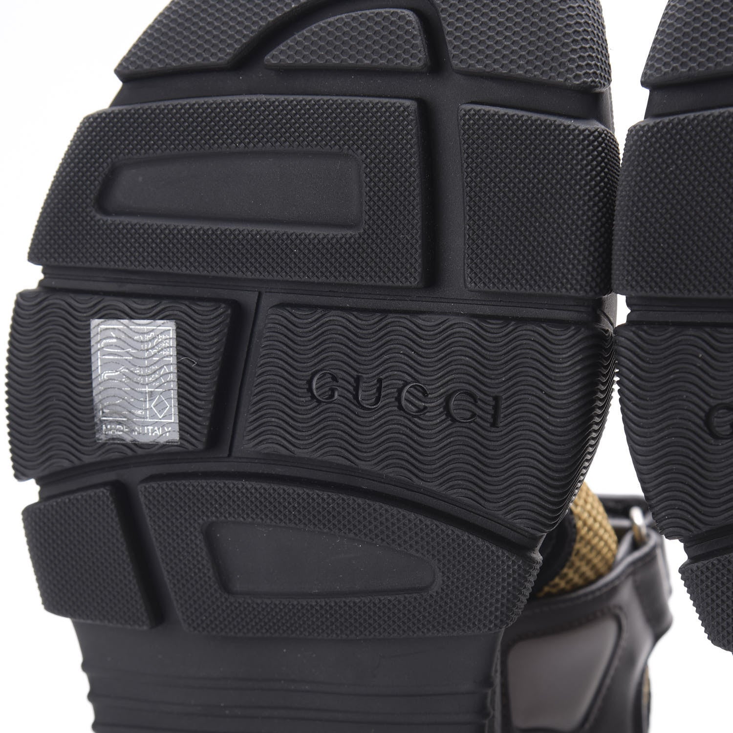 Gucci X SEGA Nappa Mesh Mens Aguru Sandals 11 Loess Black 7 of 8