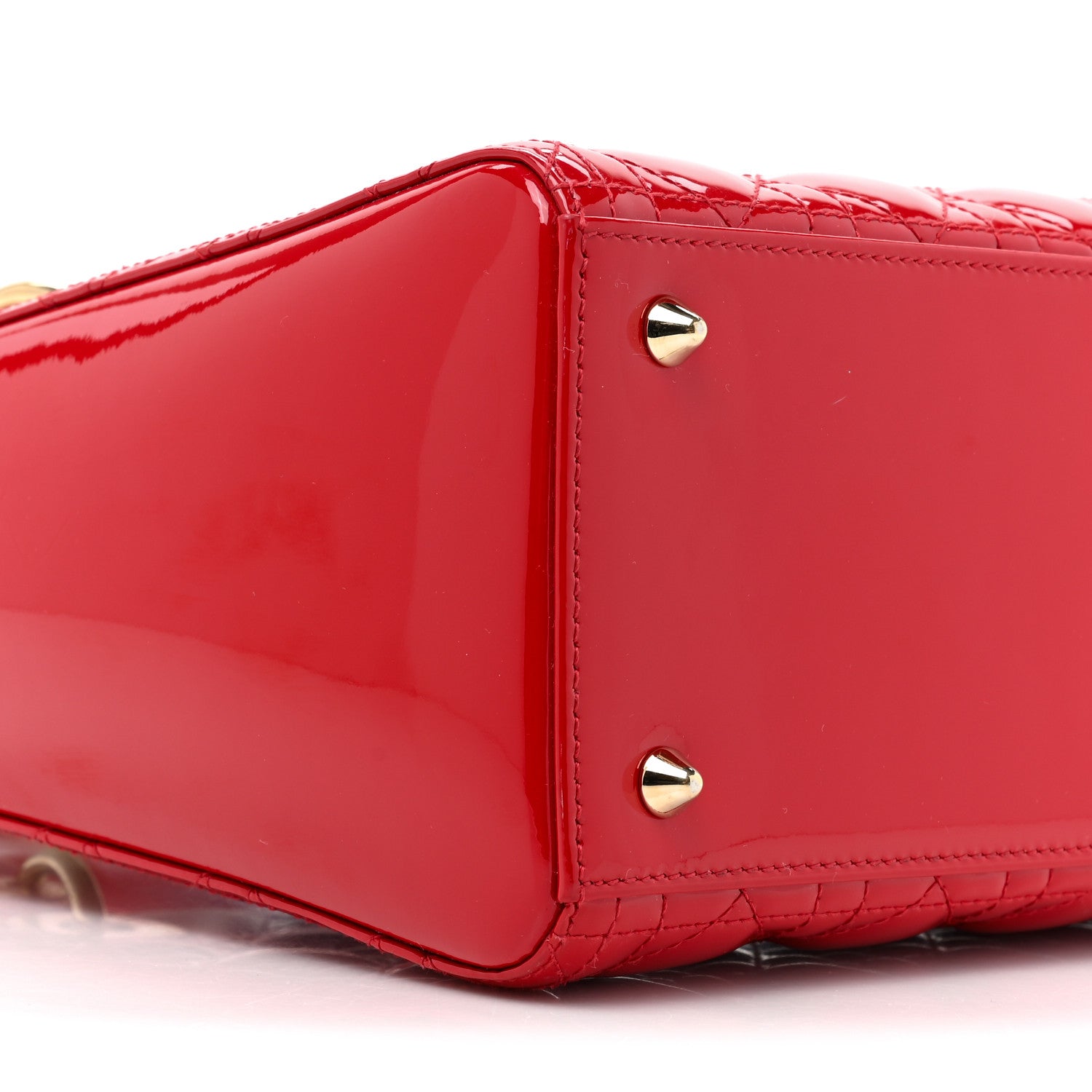 Christian Dior Patent Cannage Medium Lady Dior Red 9 of 11