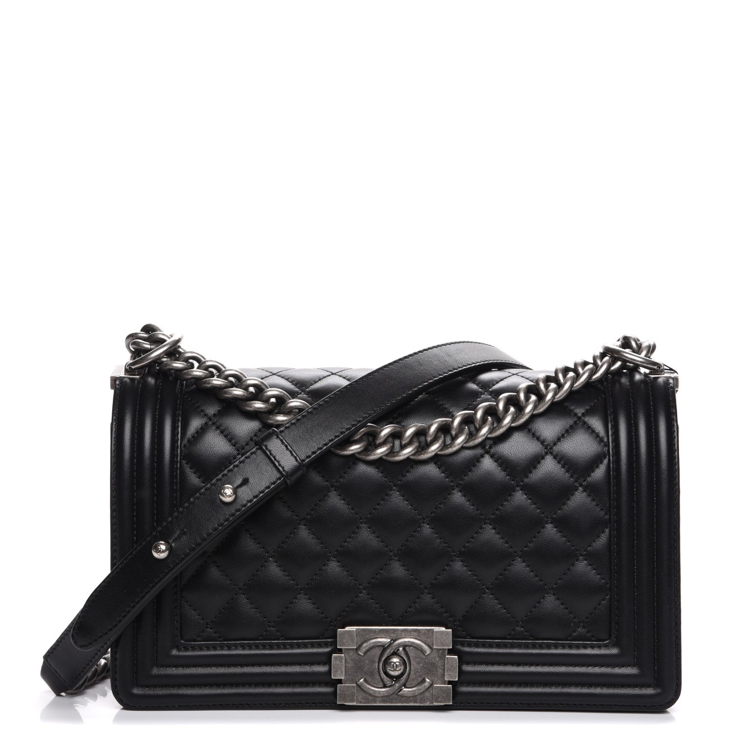 Chanel Lambskin Quilted Medium Boy Flap Black 1 of 7