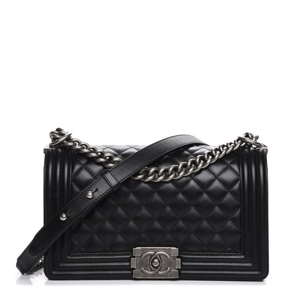 Chanel Lambskin Quilted Medium Boy Flap Black 1 of 7
