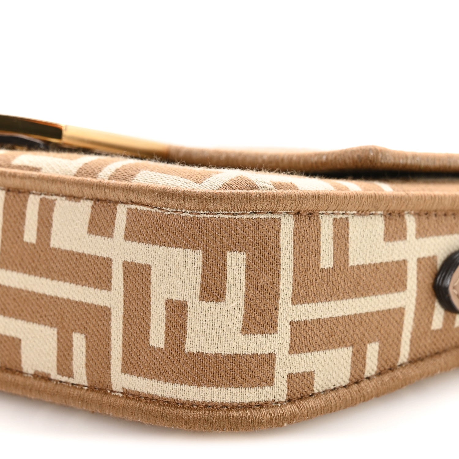 Fendi Fabric Jacquard FF 1974 Mini Baguette Beige Sand 10 of 11