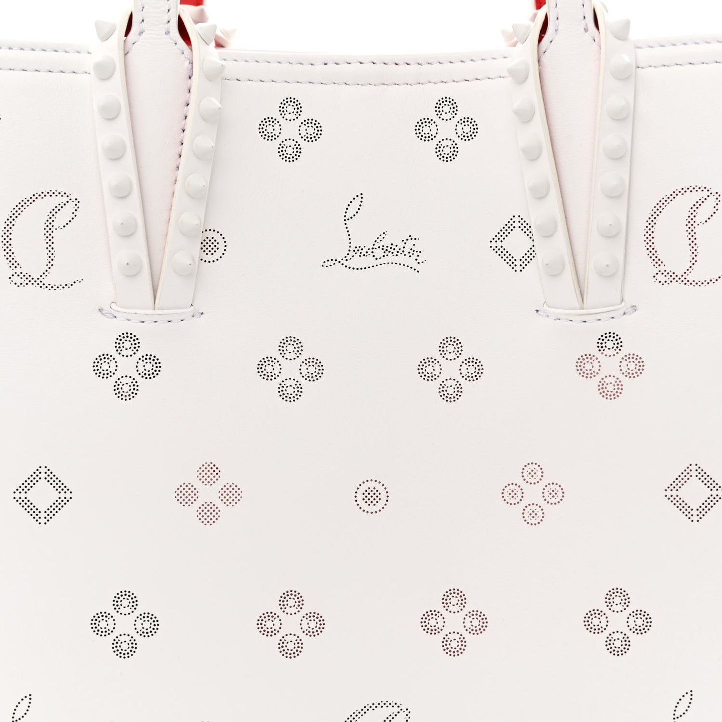 Calfskin Loubinthesky Mini East West Cabata Tote White