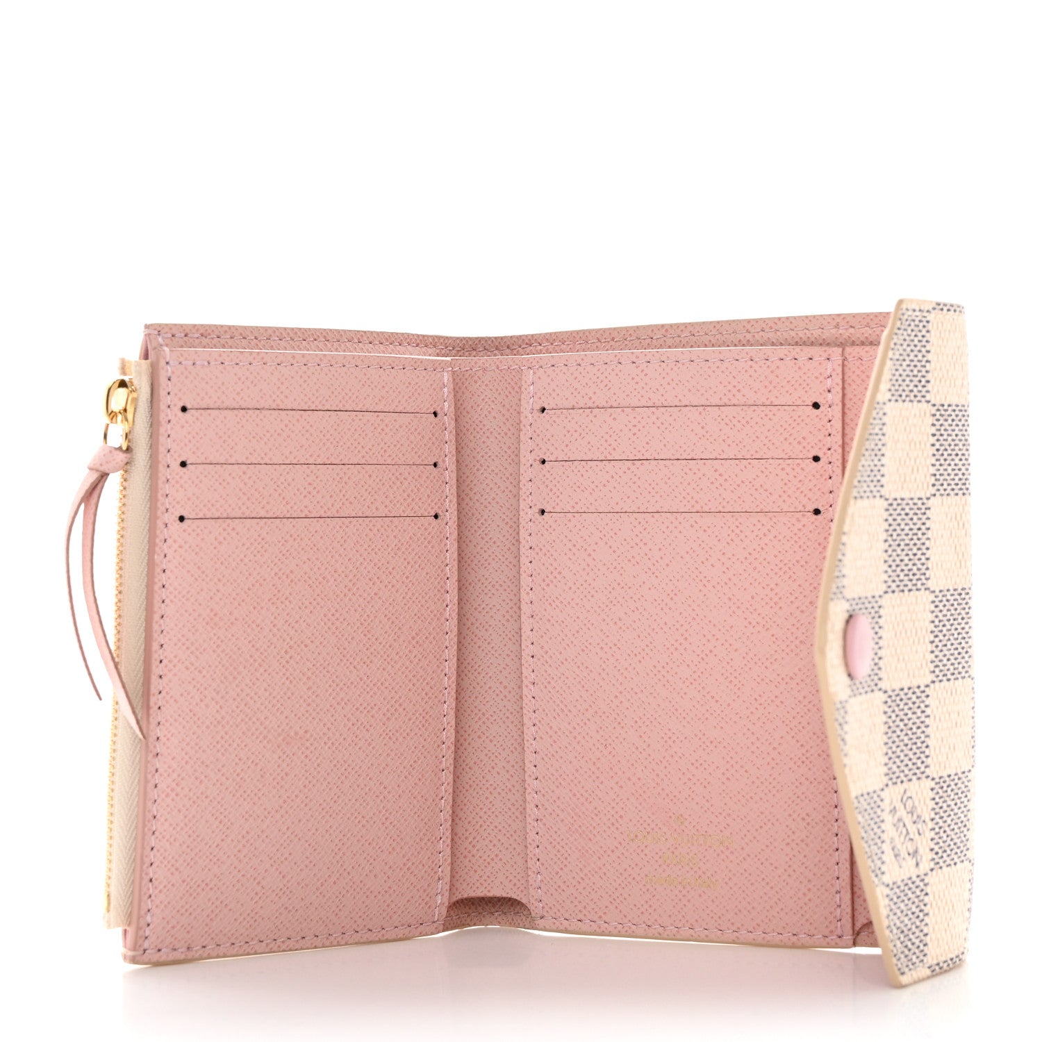 Louis Vuitton Damier Azur Victorine Wallet Rose Ballerine 5 of 6