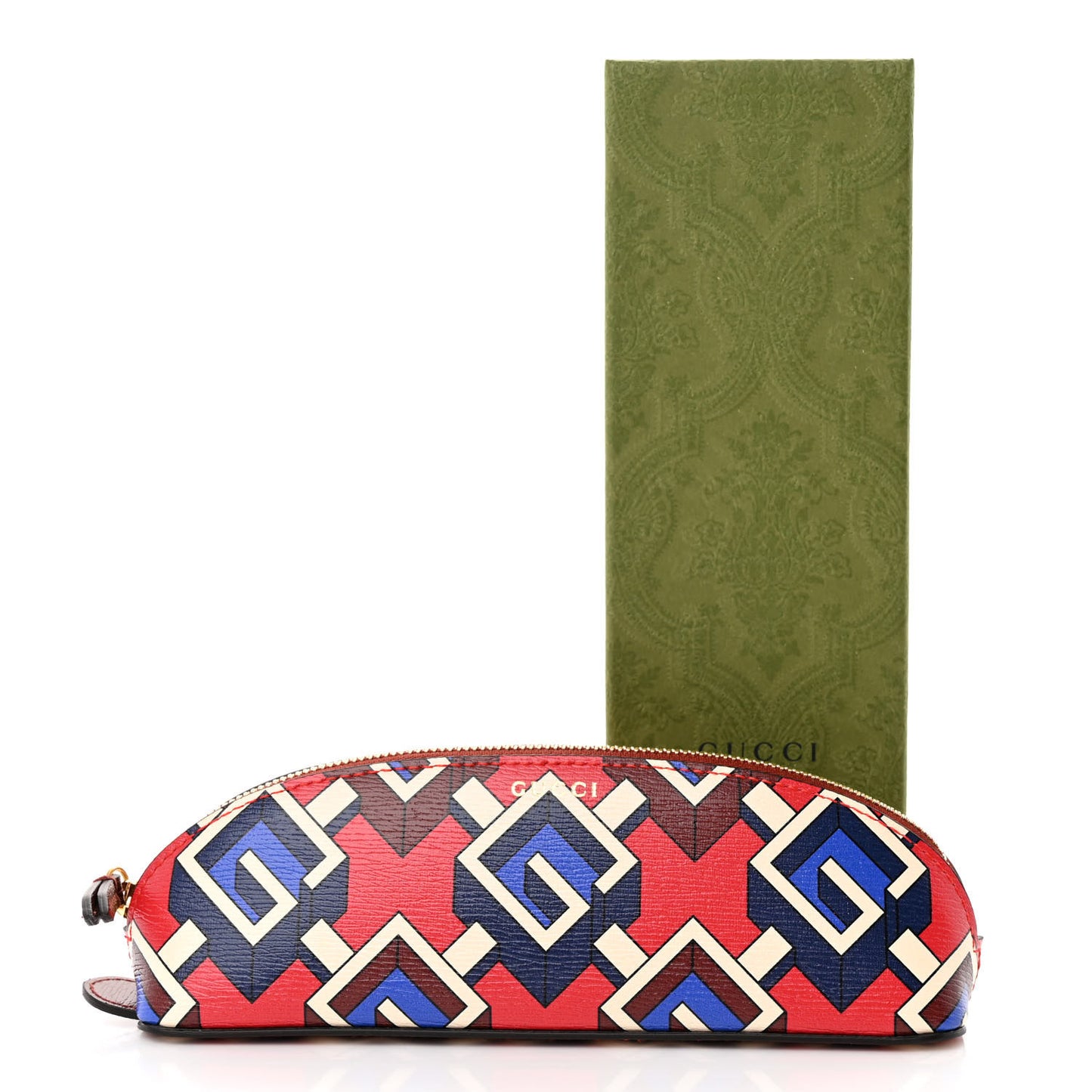 Shangai Calfskin Geometric G Pencil Case Multicolor