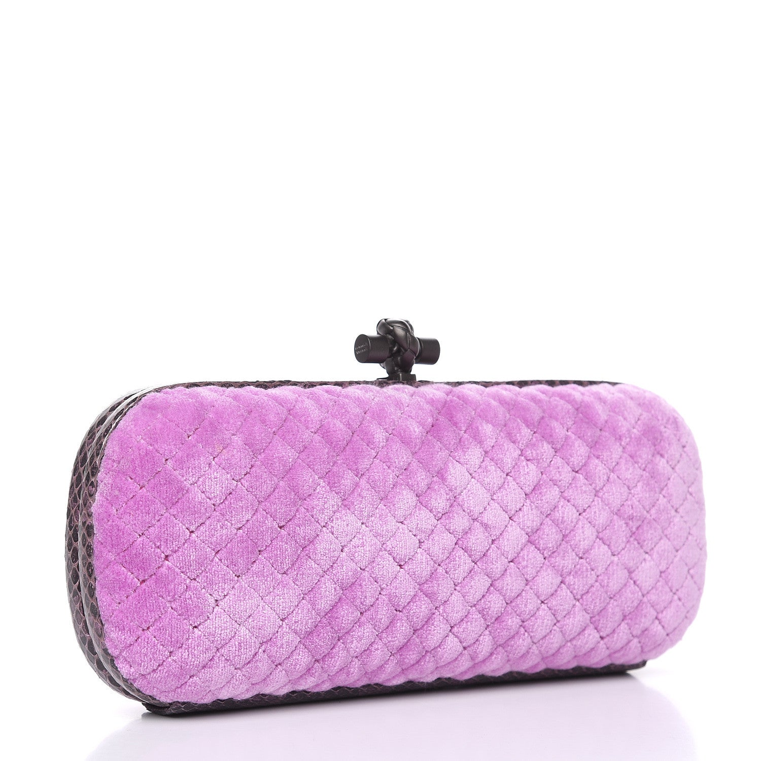 Bottega Veneta Velvet Intreccio Impero Ayers Knot Clutch Peony 3 of 8