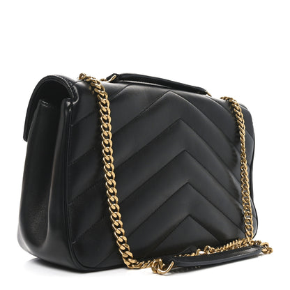 Saint Laurent Lambskin Matelasse Chevron Medium Loulou Black 3 of 9